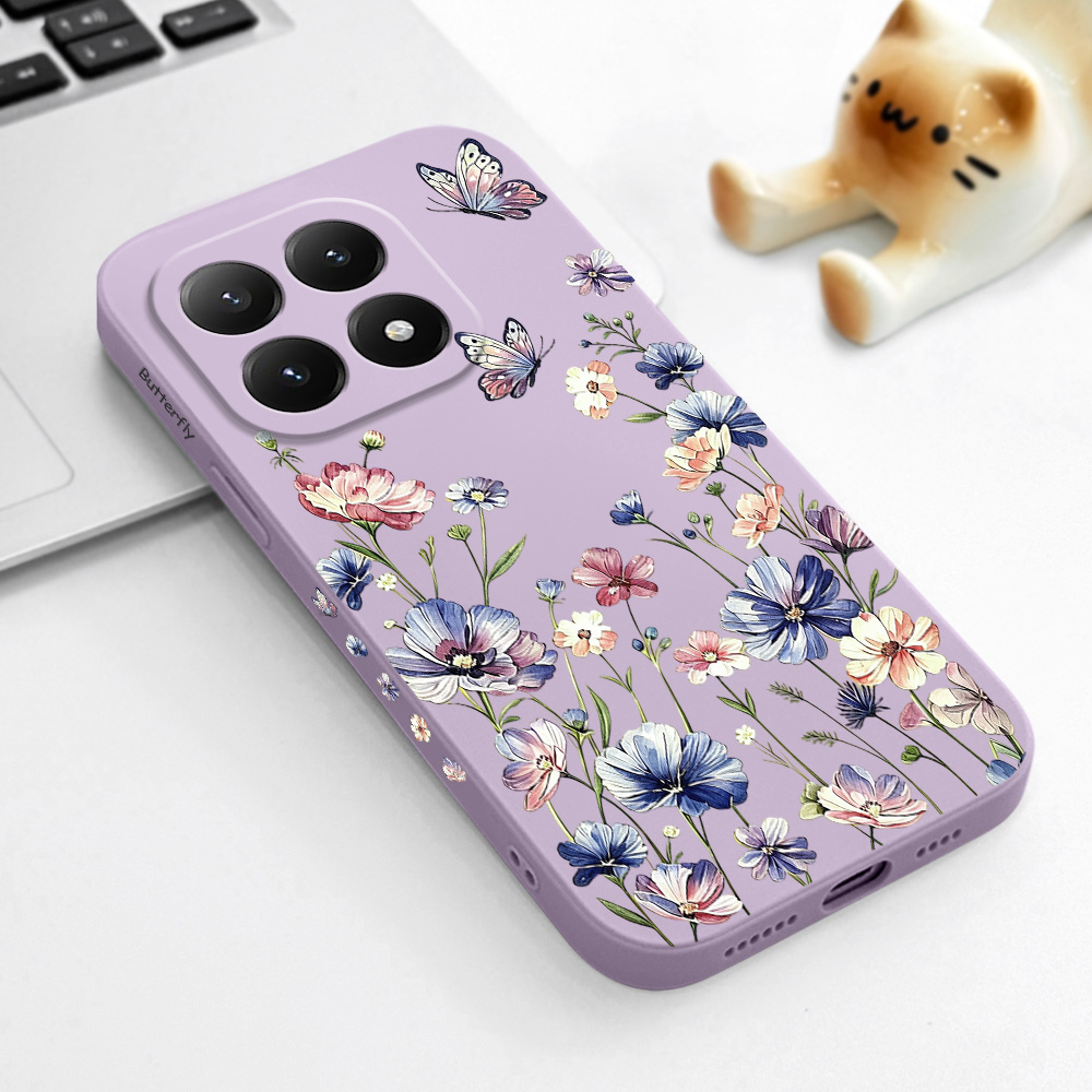 Xiaomi Poco X6 - Funda de silicona suave Butterfly Hush